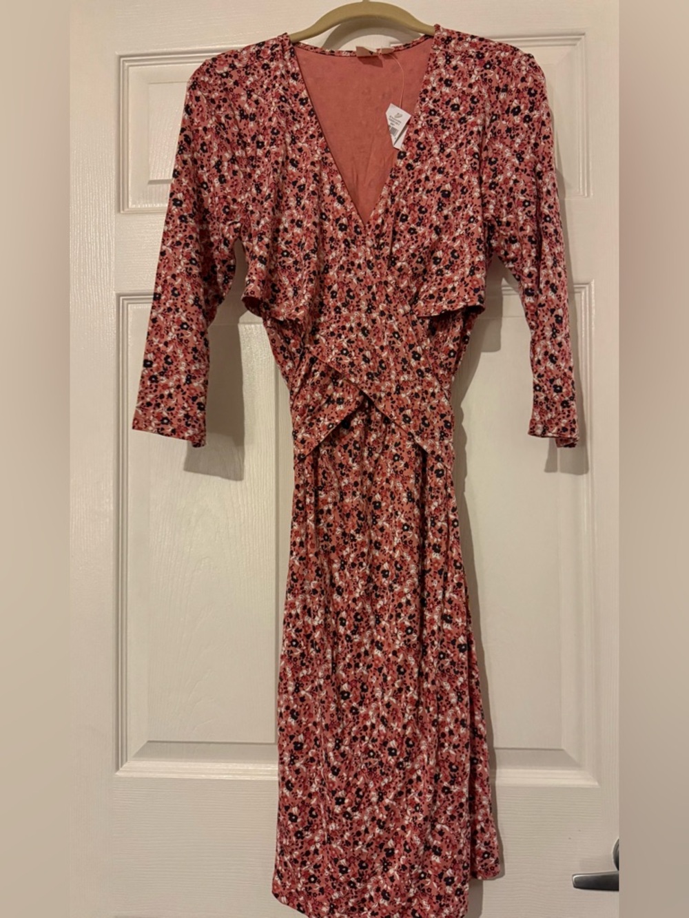 Maternity GAP Pink Floral Wrap Dress - Size S
